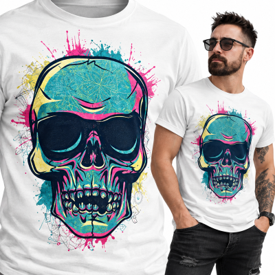 KOSZULKA HORROR SKULL COLOR